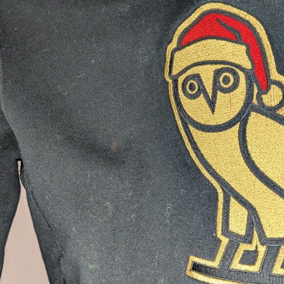 October's Very Own Santa Icon Hoodie Black Gold Red Size 7/8 - Picture 5 of 5